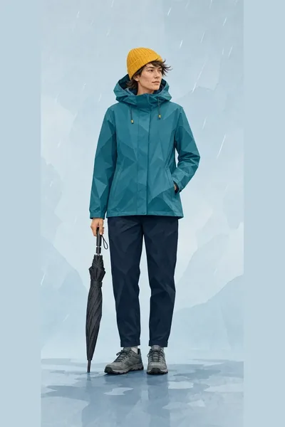 Rain-ready outfit for a wet part of the day